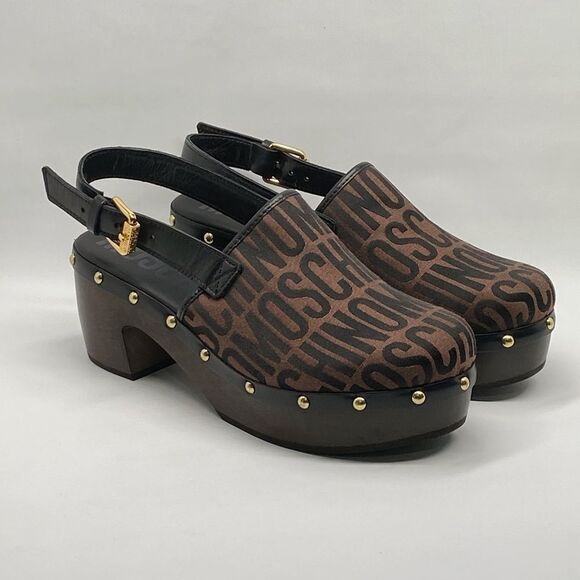 Moschino Brown and Black Clogs - Picture 5 of 14